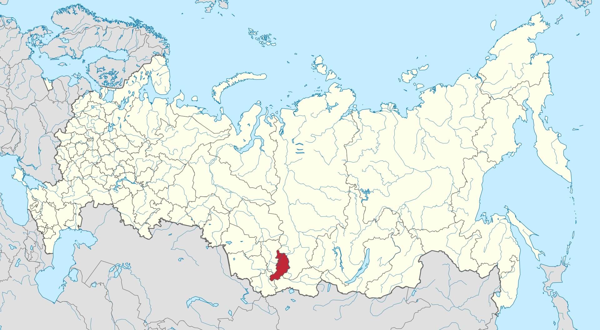 Хакасия на карте России.
