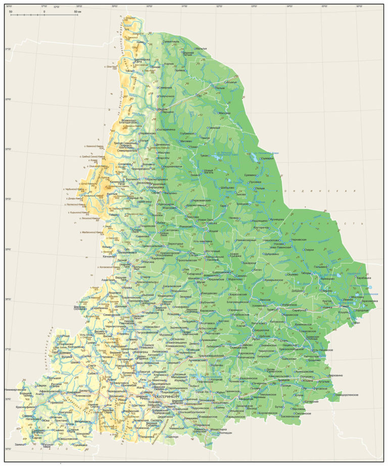 Карта свердловской области с населенными пунктами подробная в реальном времени
