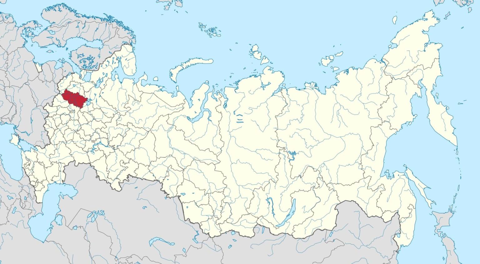 Тверская область на карте России: смотреть подробно с городами ...