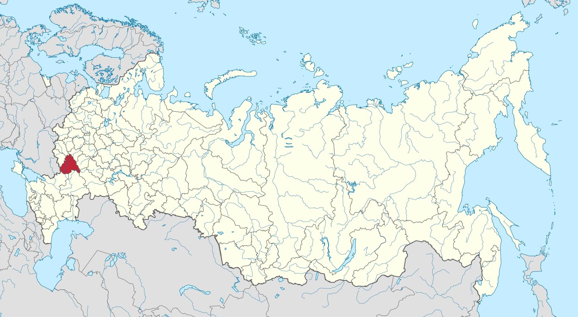 Воронежская область на карте России: с районами и деревнями