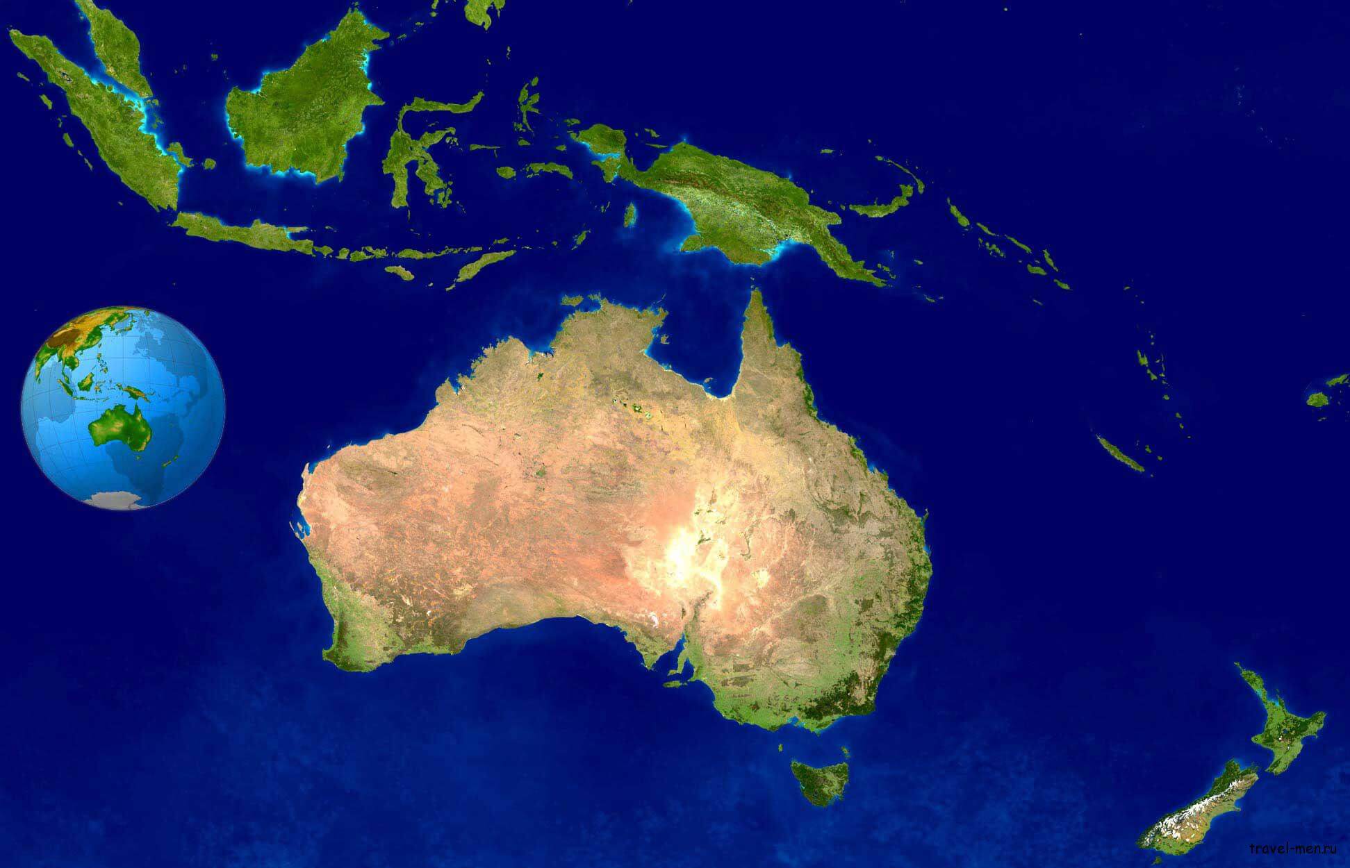 Австралия на карте.