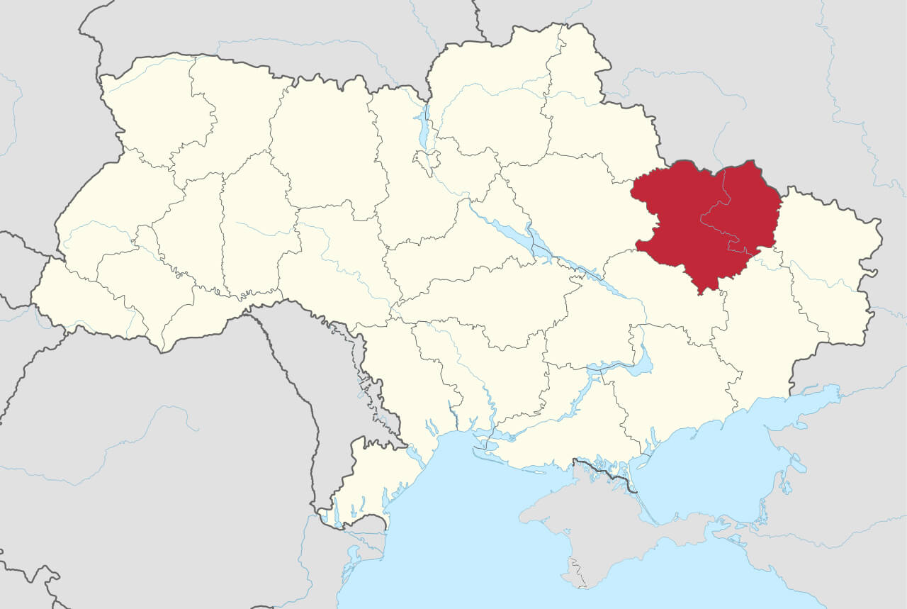 Харьковская область на карте: подробная с городами и селами на русском языке