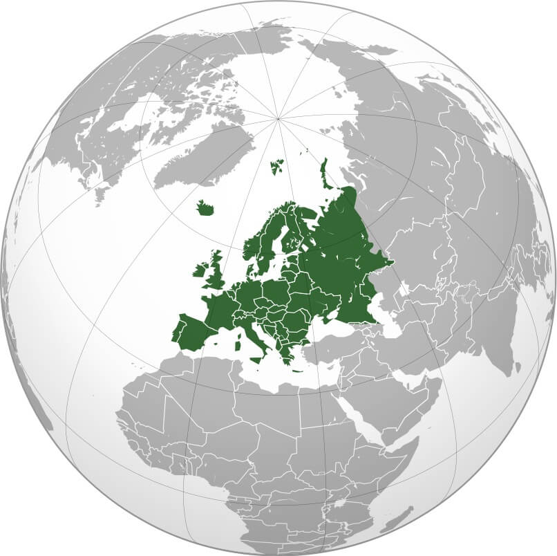 Карта Европы со странами крупно на русском языке в хорошем качестве