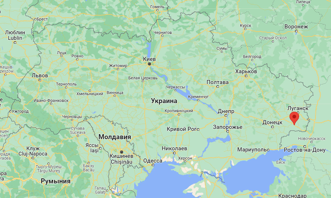 Антрацит на карте Луганской области: показать город на Украине и в России