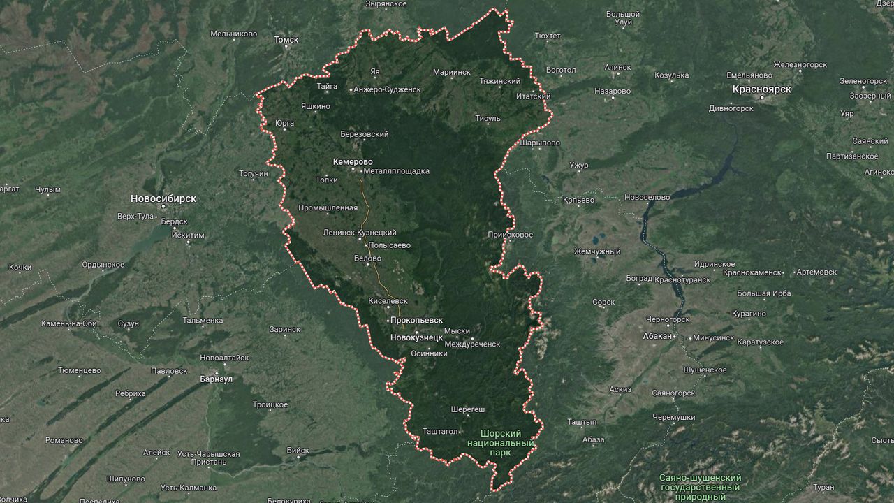 Карта спутник кемеровская область