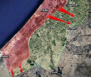 Карта боевых действий в Израиле