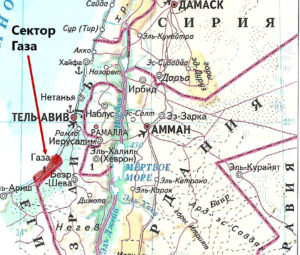 Сектор Газа на карте