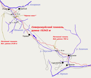 Северомуйский тоннель на карте