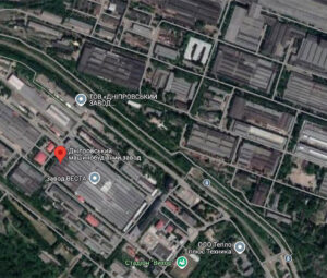 Завод Южмаш в Днепропетровске на карте
